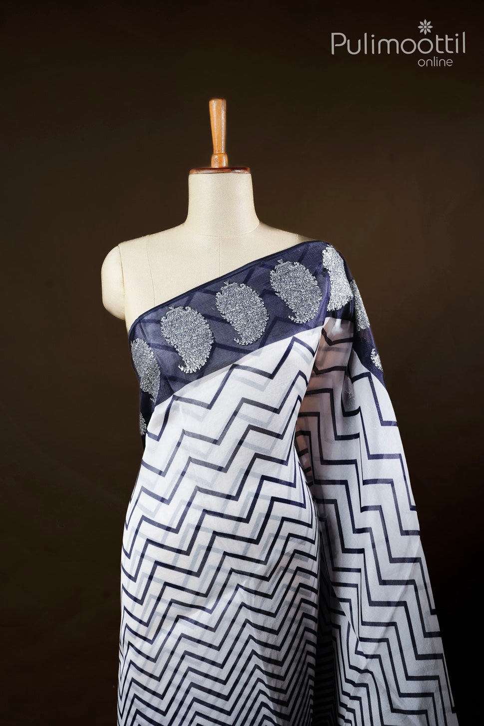 White color organza fancy saree