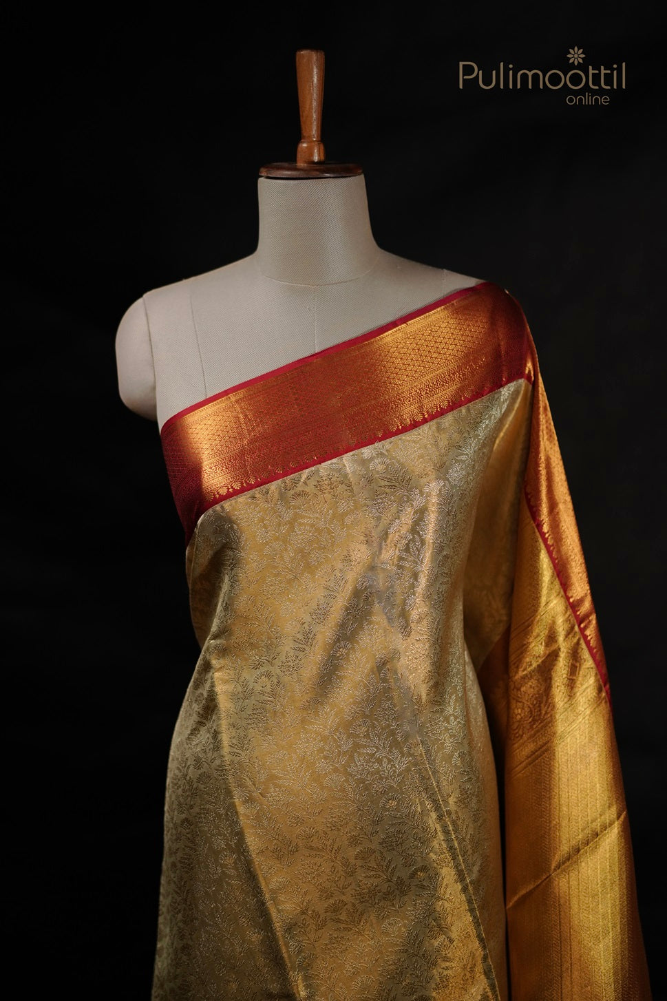 Tea Green Colour Kanchipuram Brocade Wedding Saree
