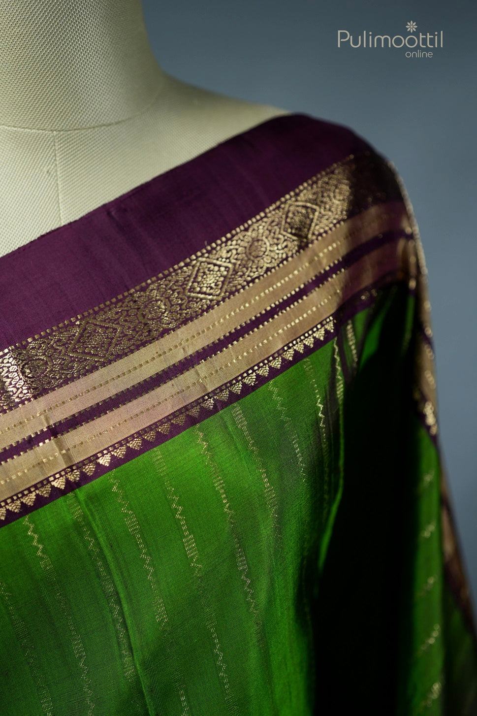 Green and Wine Red Colour Soft Silk Saree.