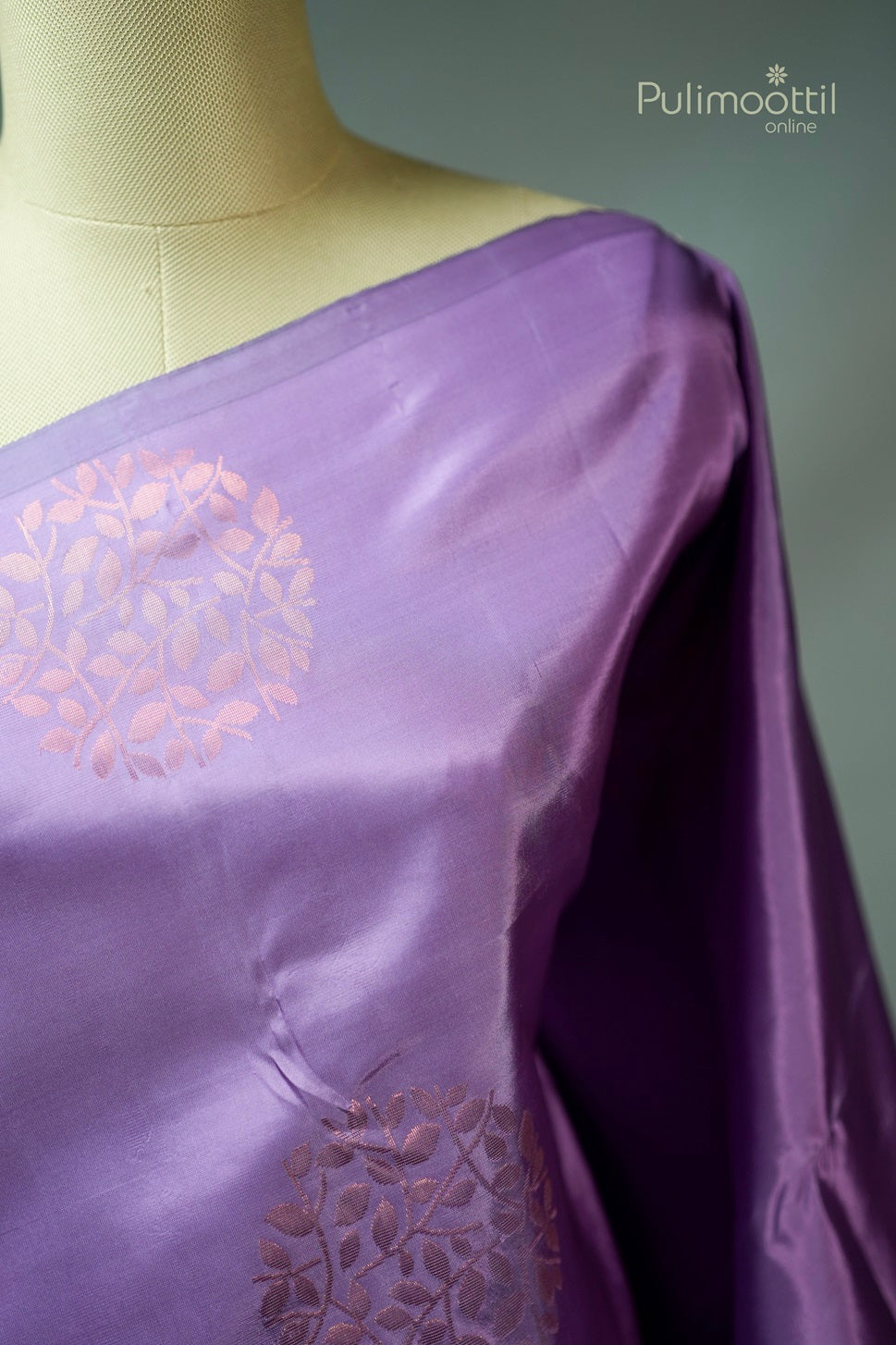 Lavender Colour Semi Kanchipuram Saree