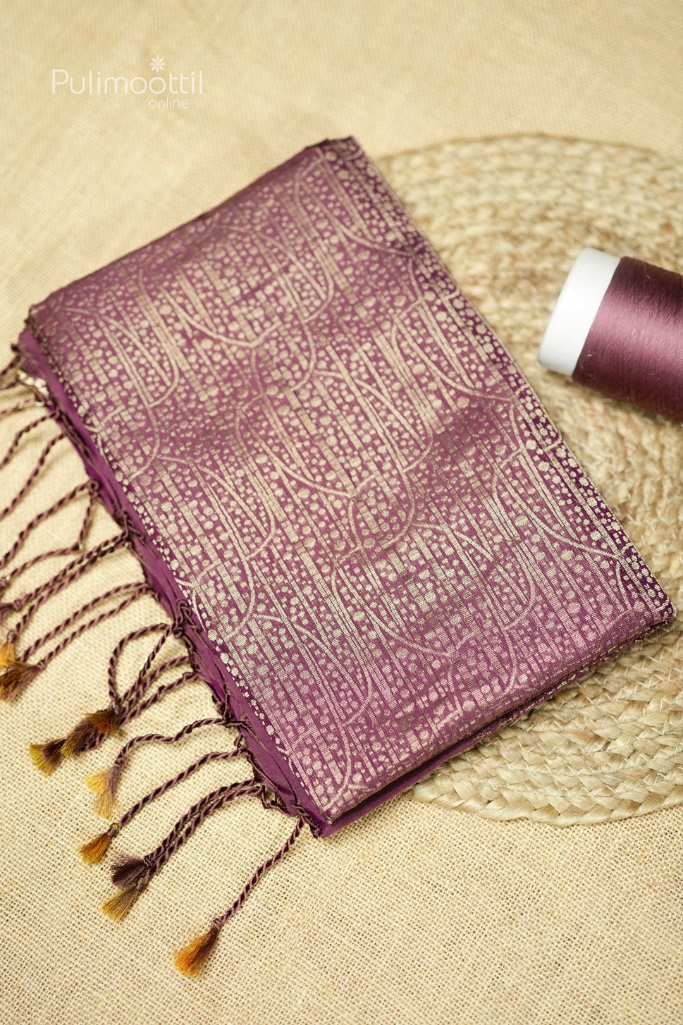 Pastel Violet Colour Kanchipuram Designer Saree