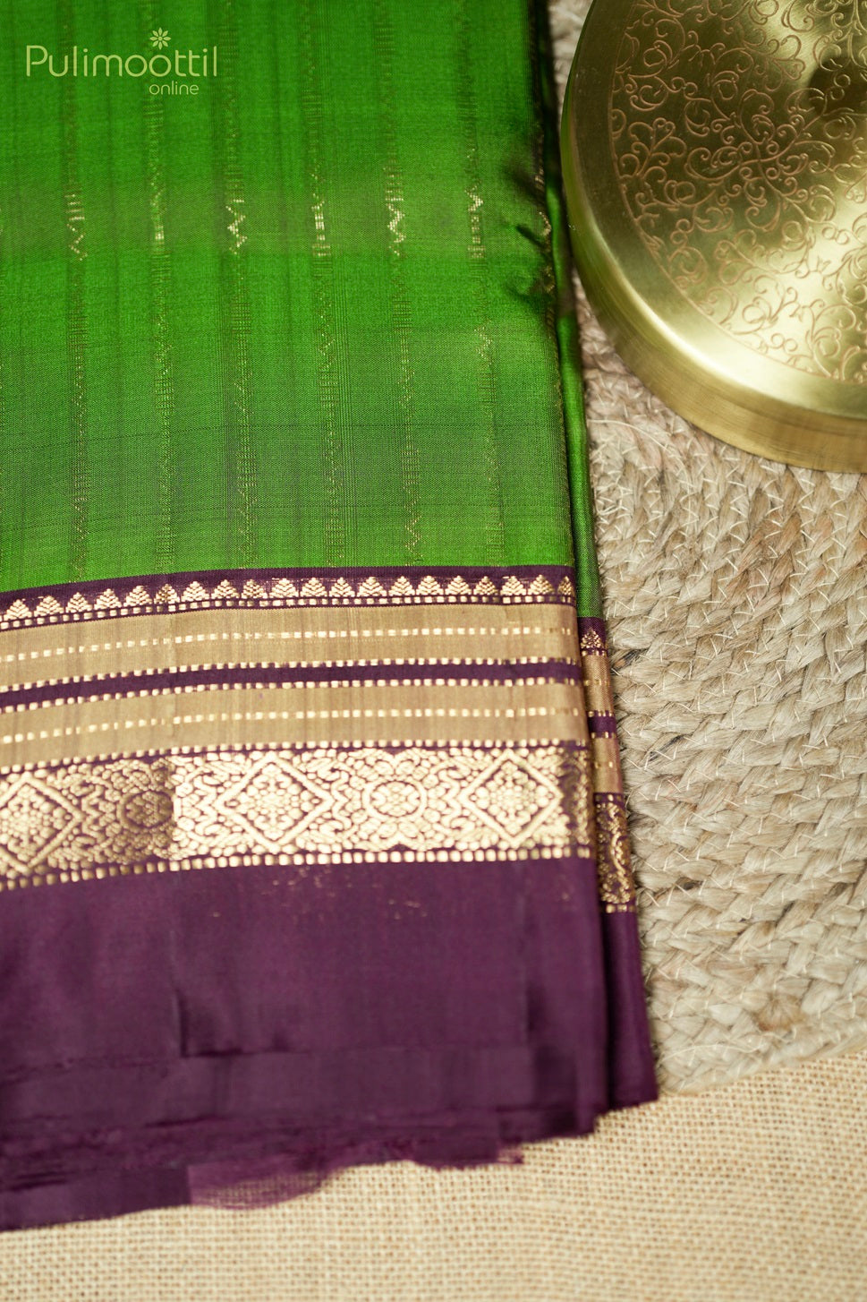 Green and Wine Red Colour Soft Silk Saree.