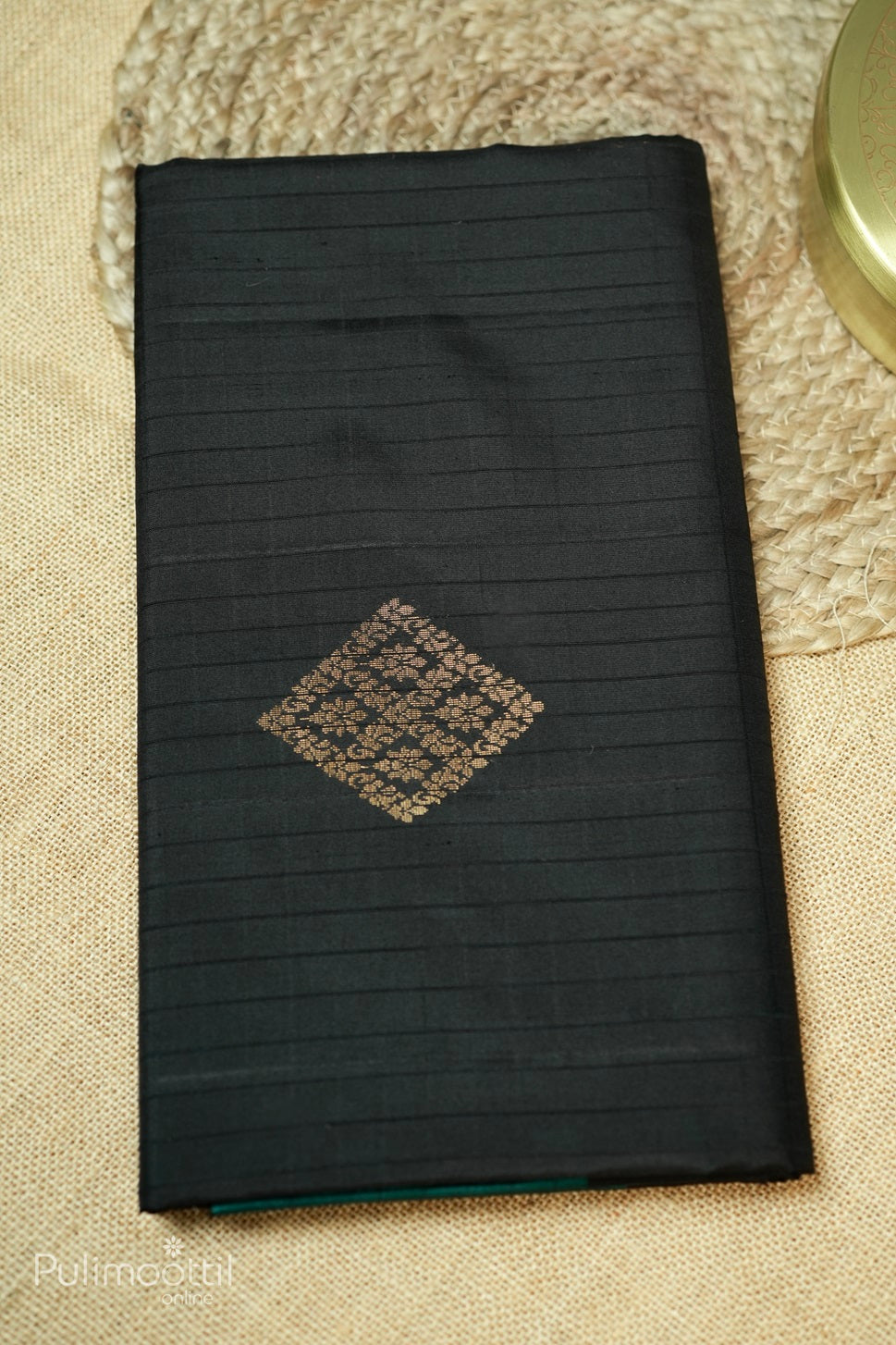 Black Colour Kanchipuram Soft Silk Saree