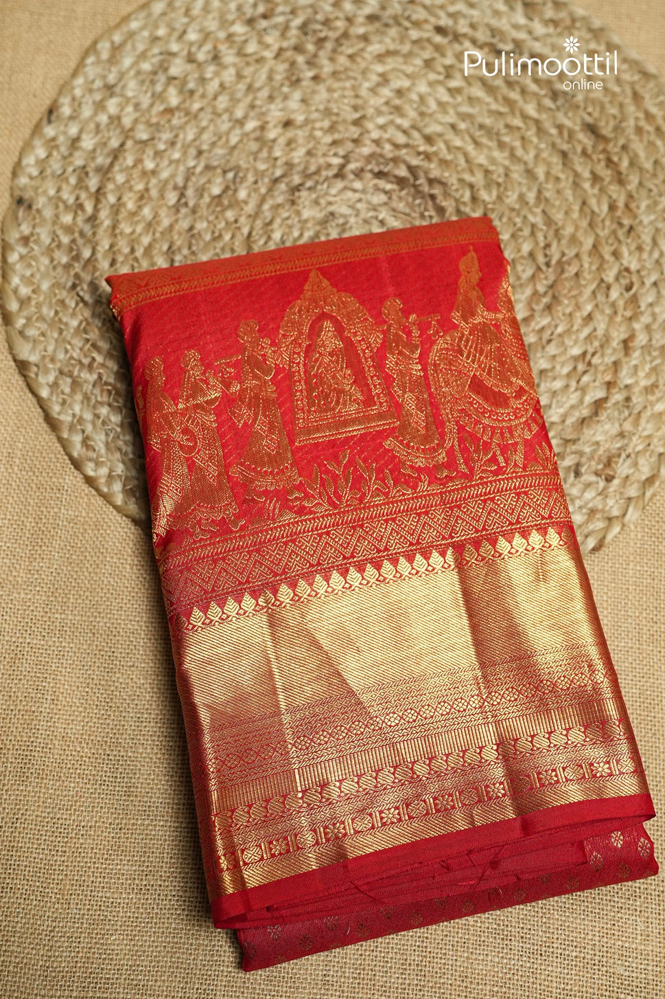 Red Colour Kanchipuram Brocade Wedding Saree