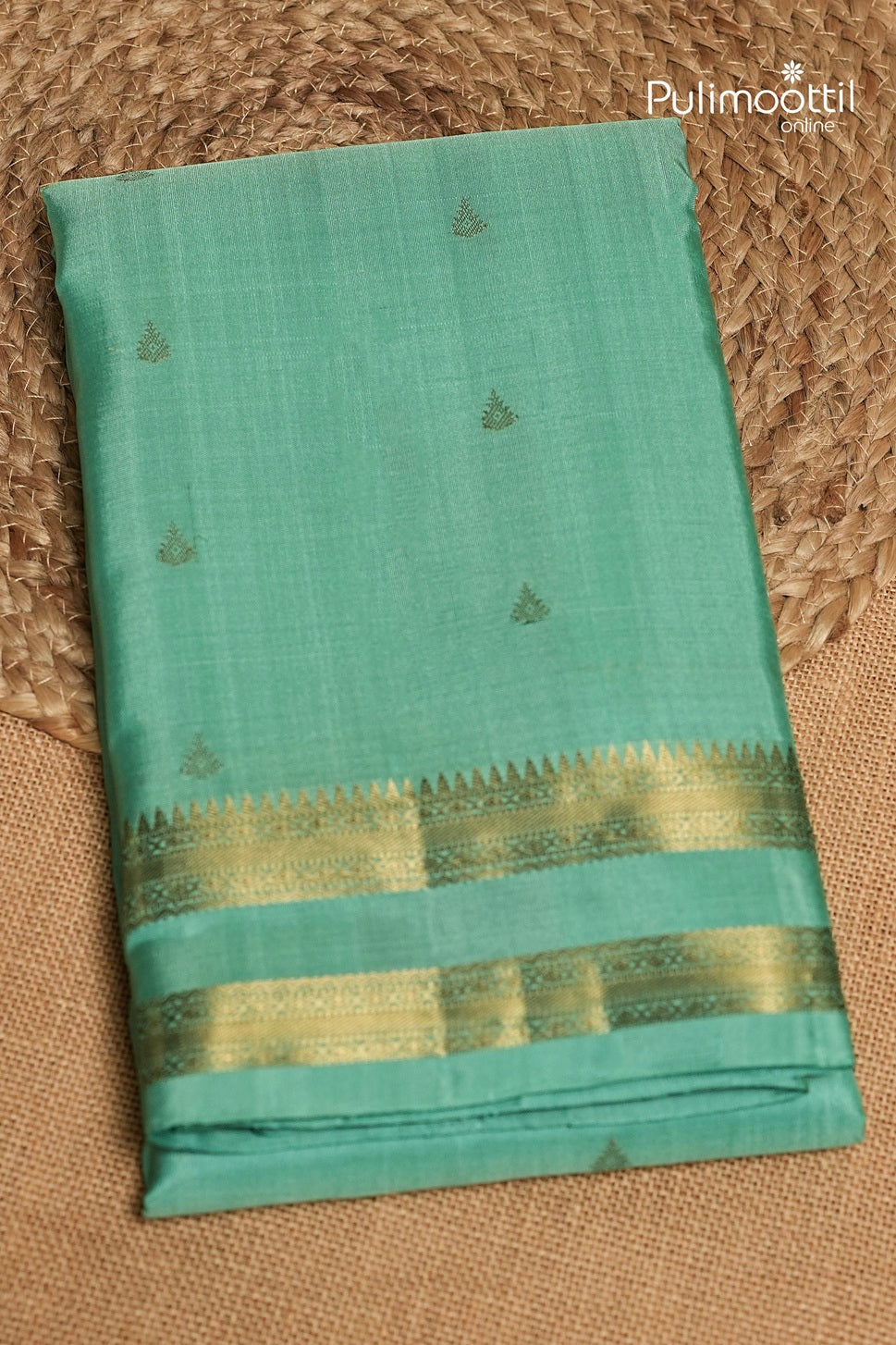 Turquoise Blue Colour Kanchipuram Soft Silk Saree