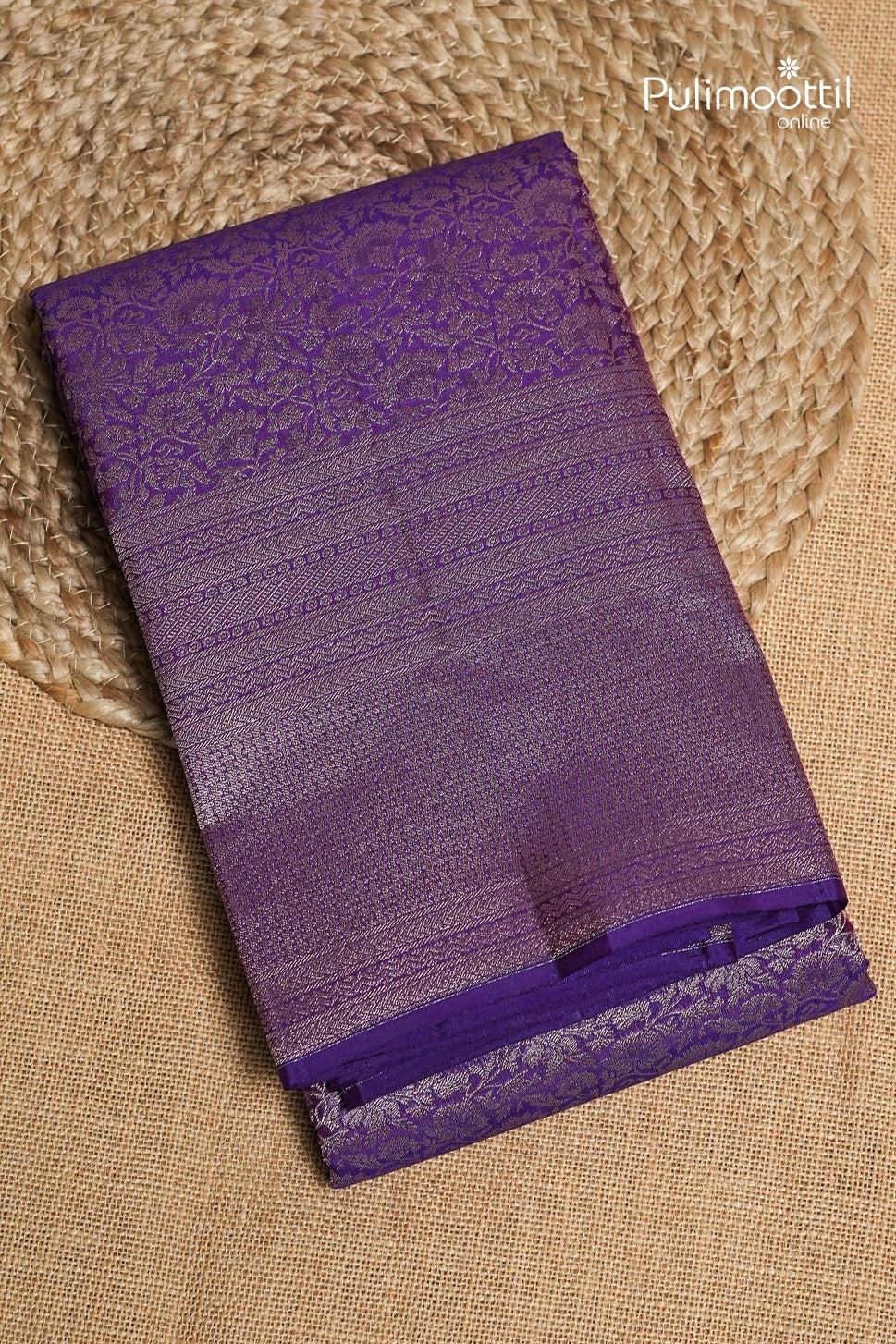 Violet Colour Kanchipuram Brocade Wedding Saree