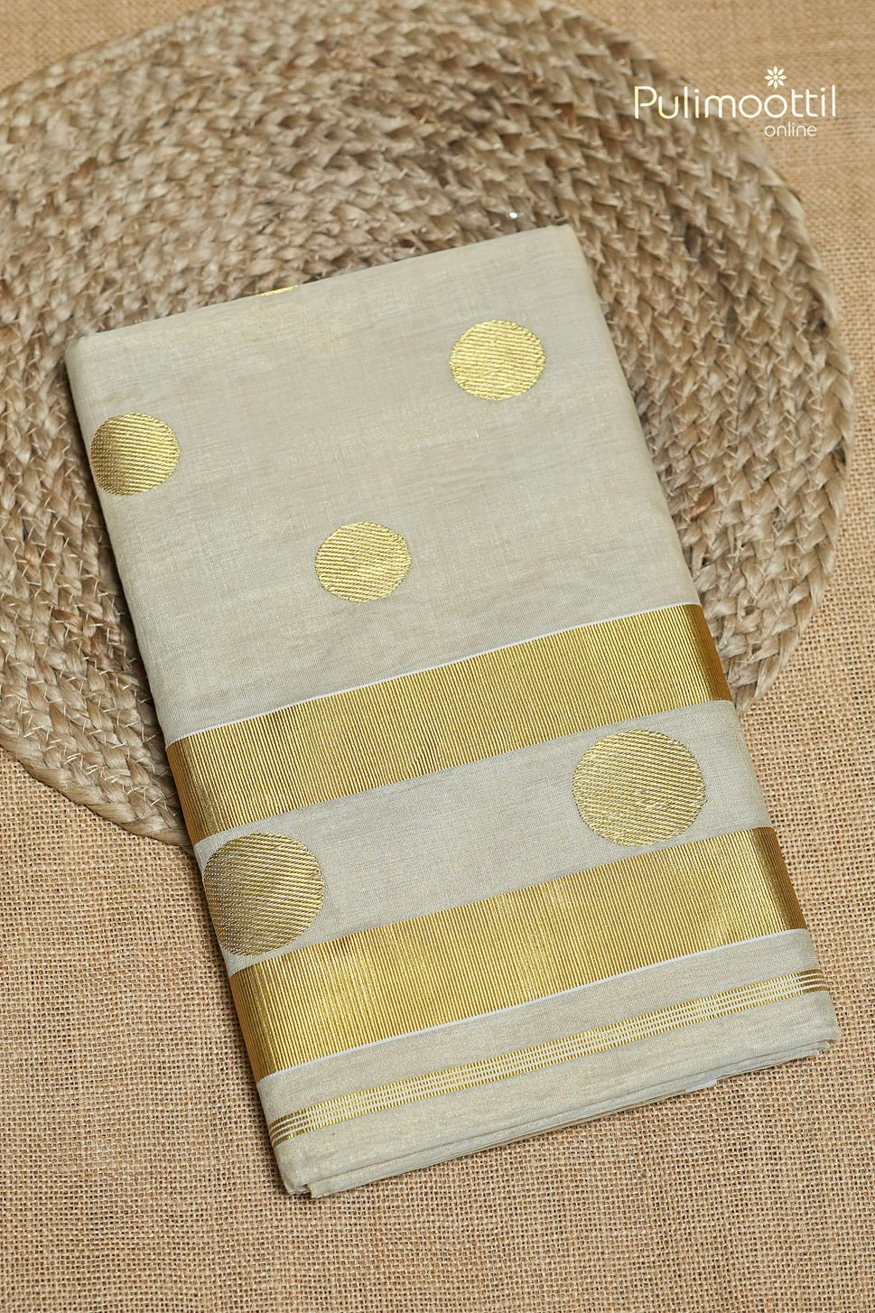 Kerala Traditional Golden Tissue Handloom Set Saree