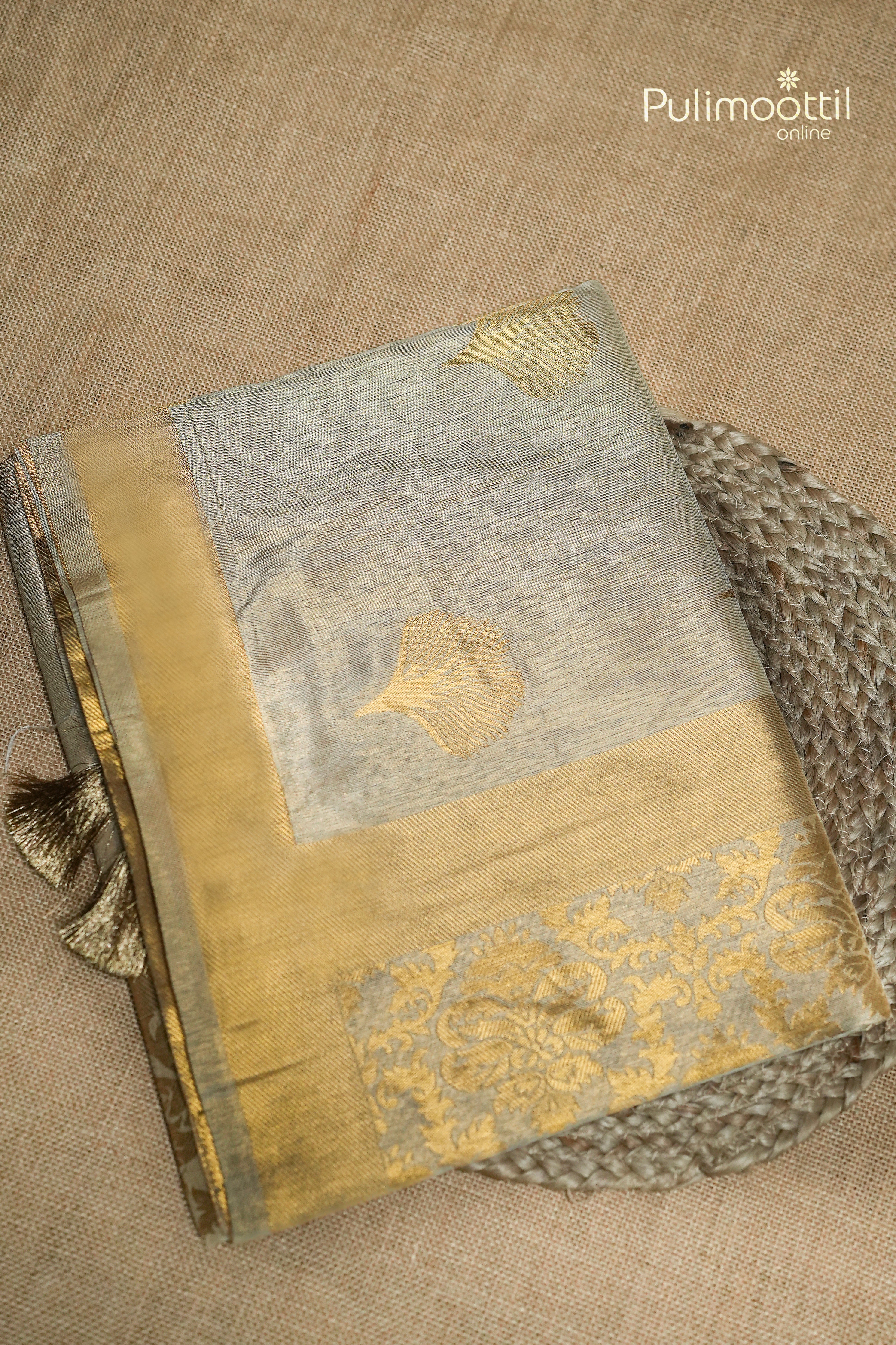 Off White Colour Golden Tissue Traditional Saree