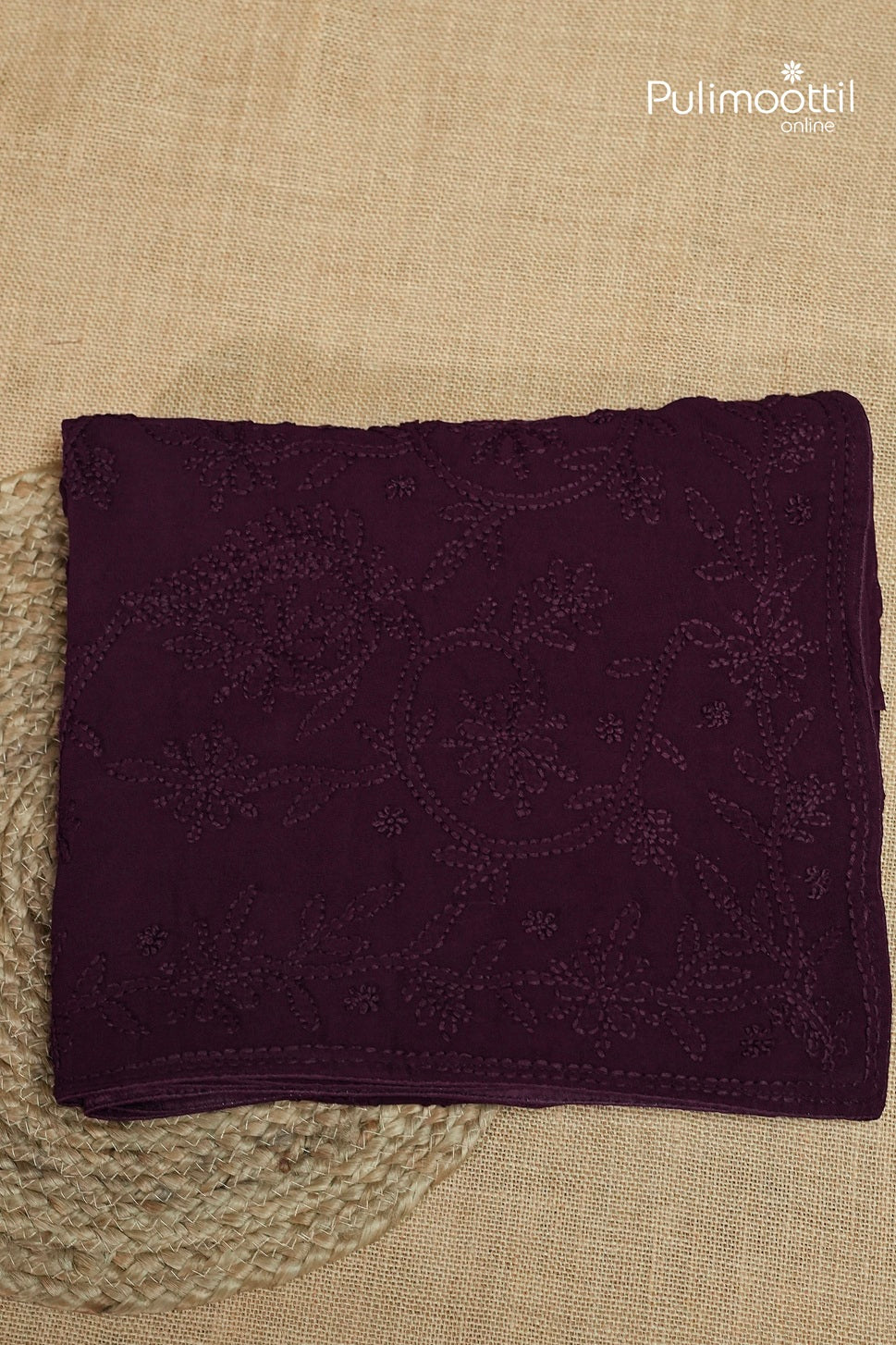 Purple Colour Georgette Chikankari Saree