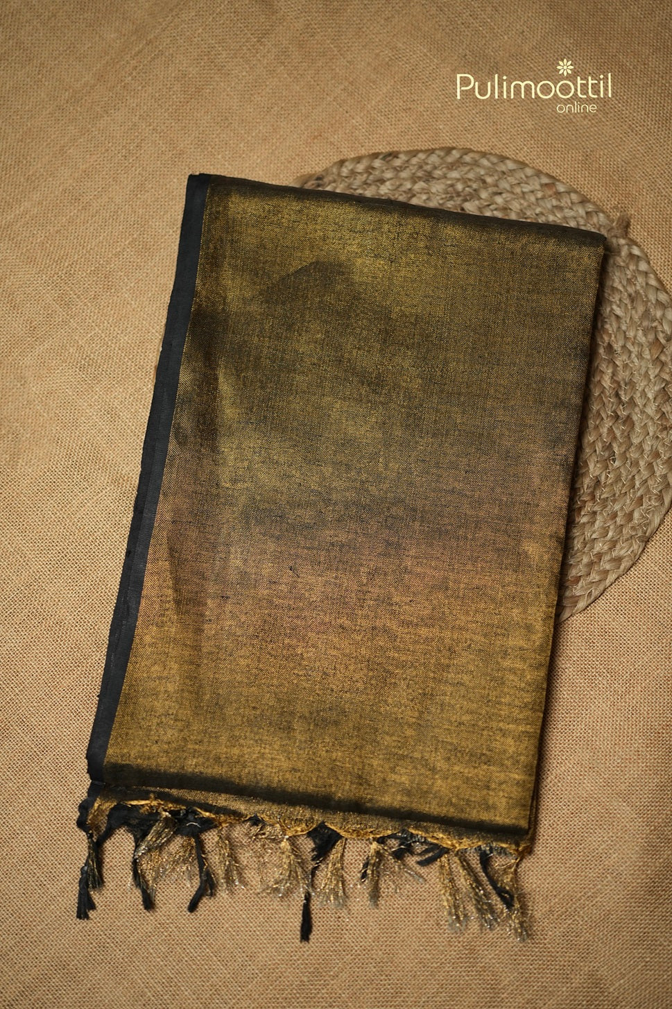 Black Colour Linen Saree