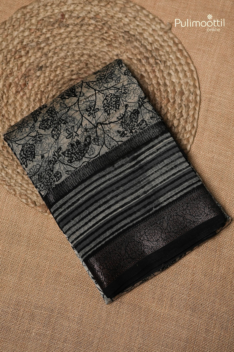 Black Colour Chanderi Saree