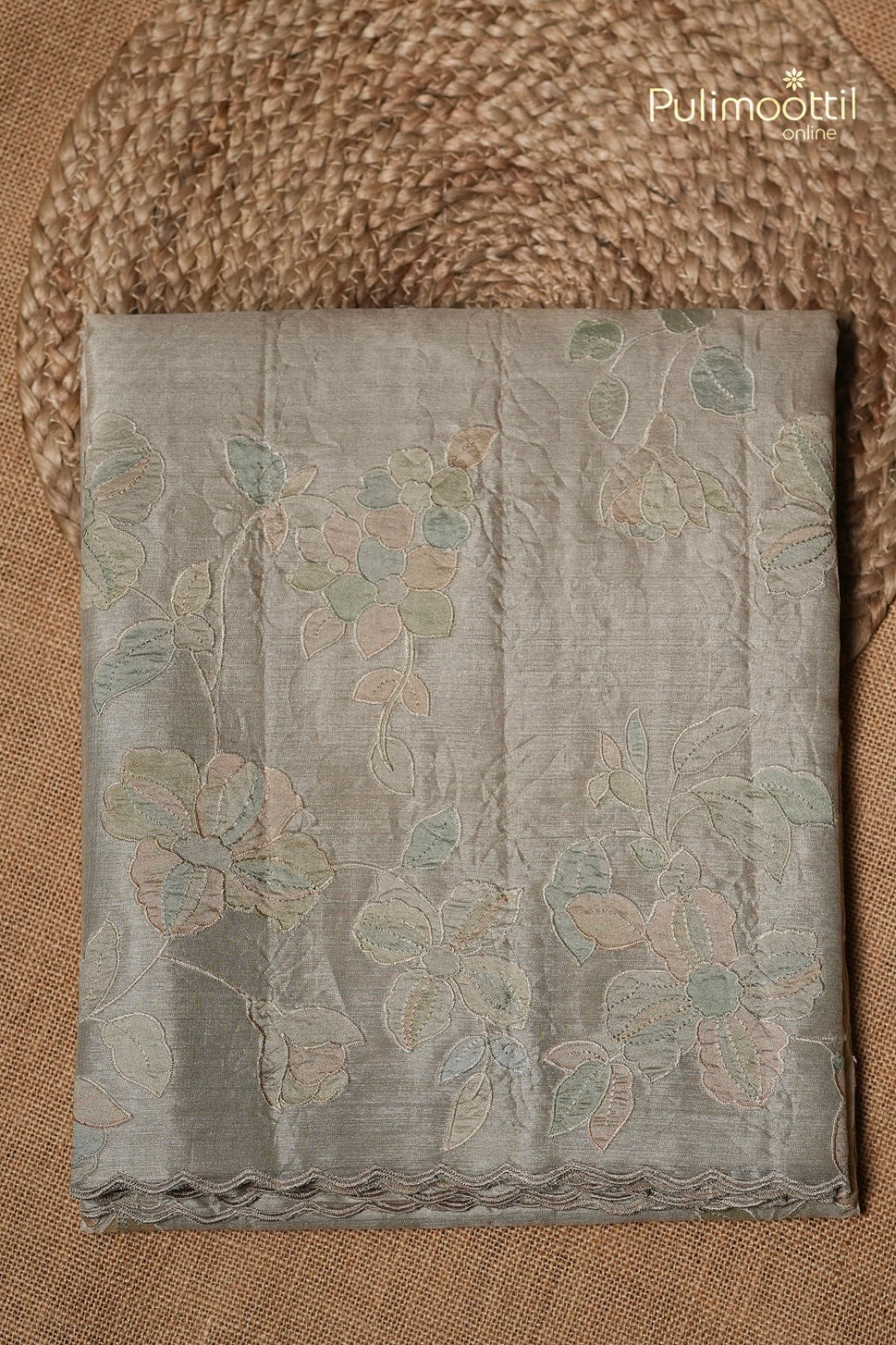 Ivory Colour Tussar Silk Saree