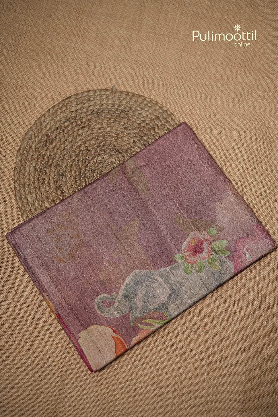 Onion Colour Jute Silk Saree