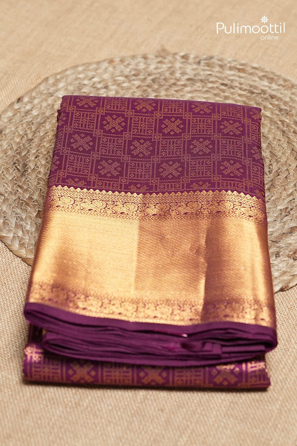 Purple Colour Kanchipuram Brocade Wedding Saree
