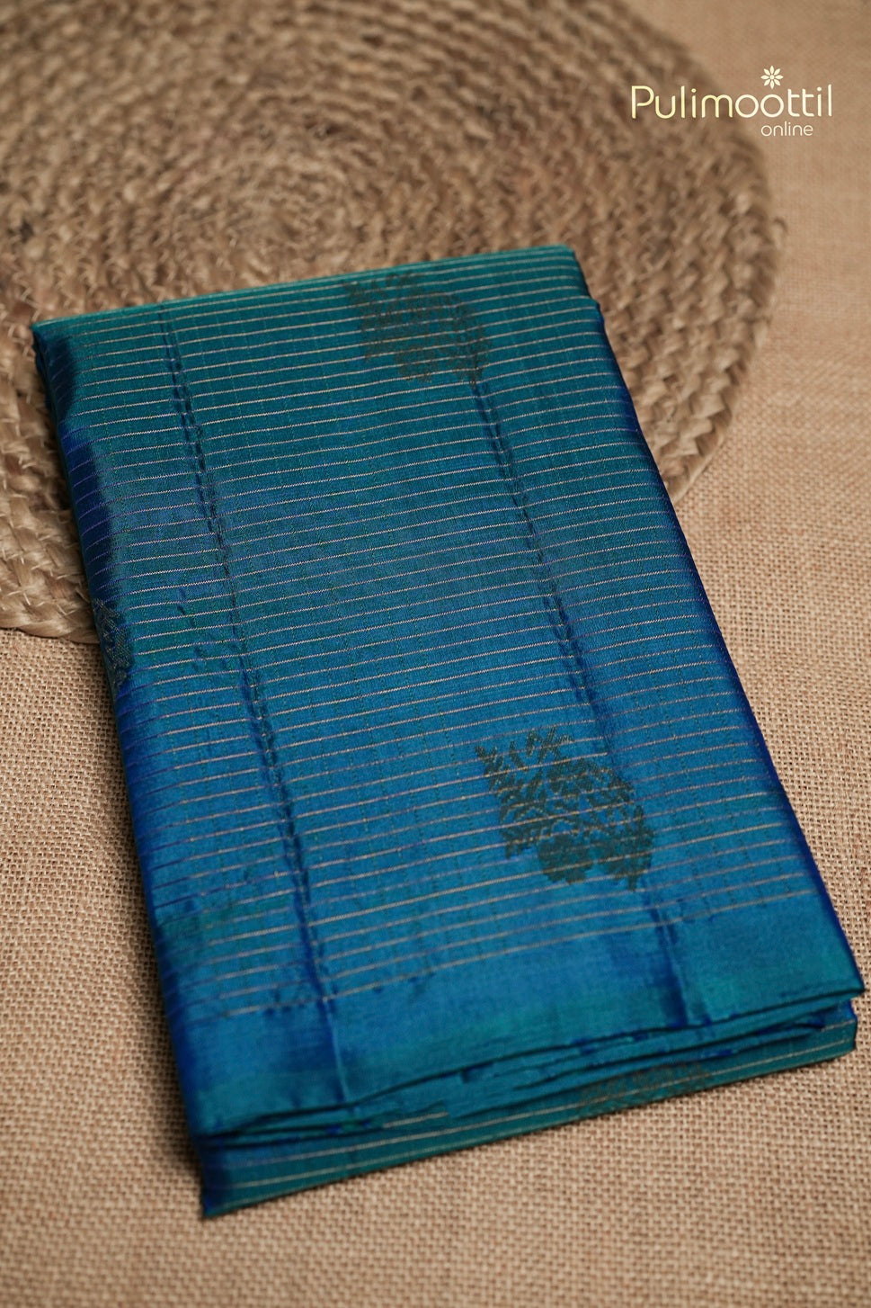 Peacock Blue Colour Kanchipuram Soft Silk Saree