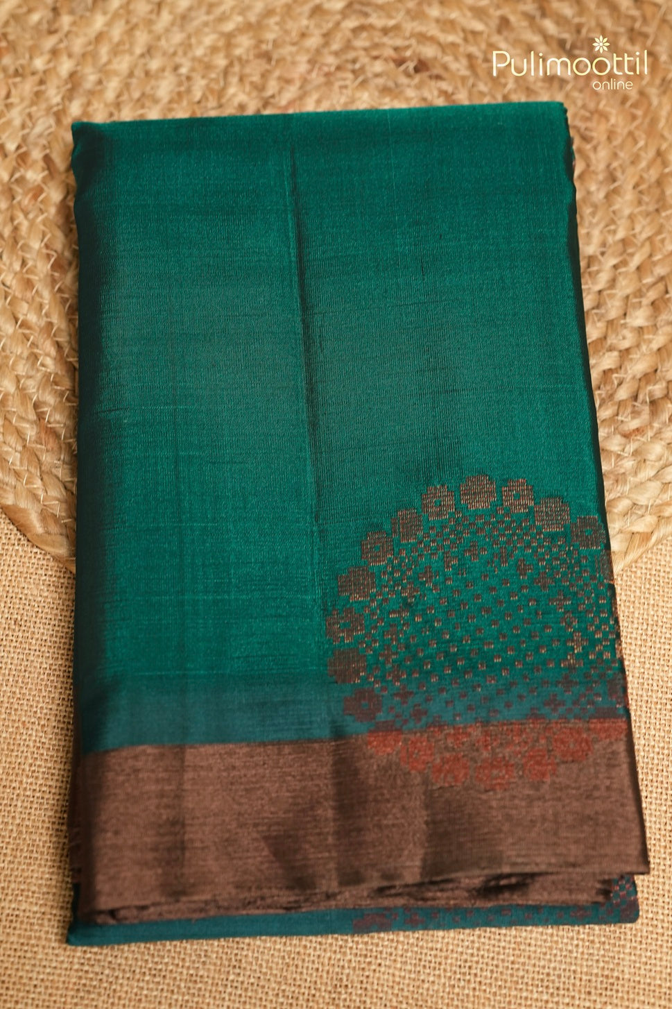 Dark Peacock Green Colour Kanchipuram Soft Silk Saree