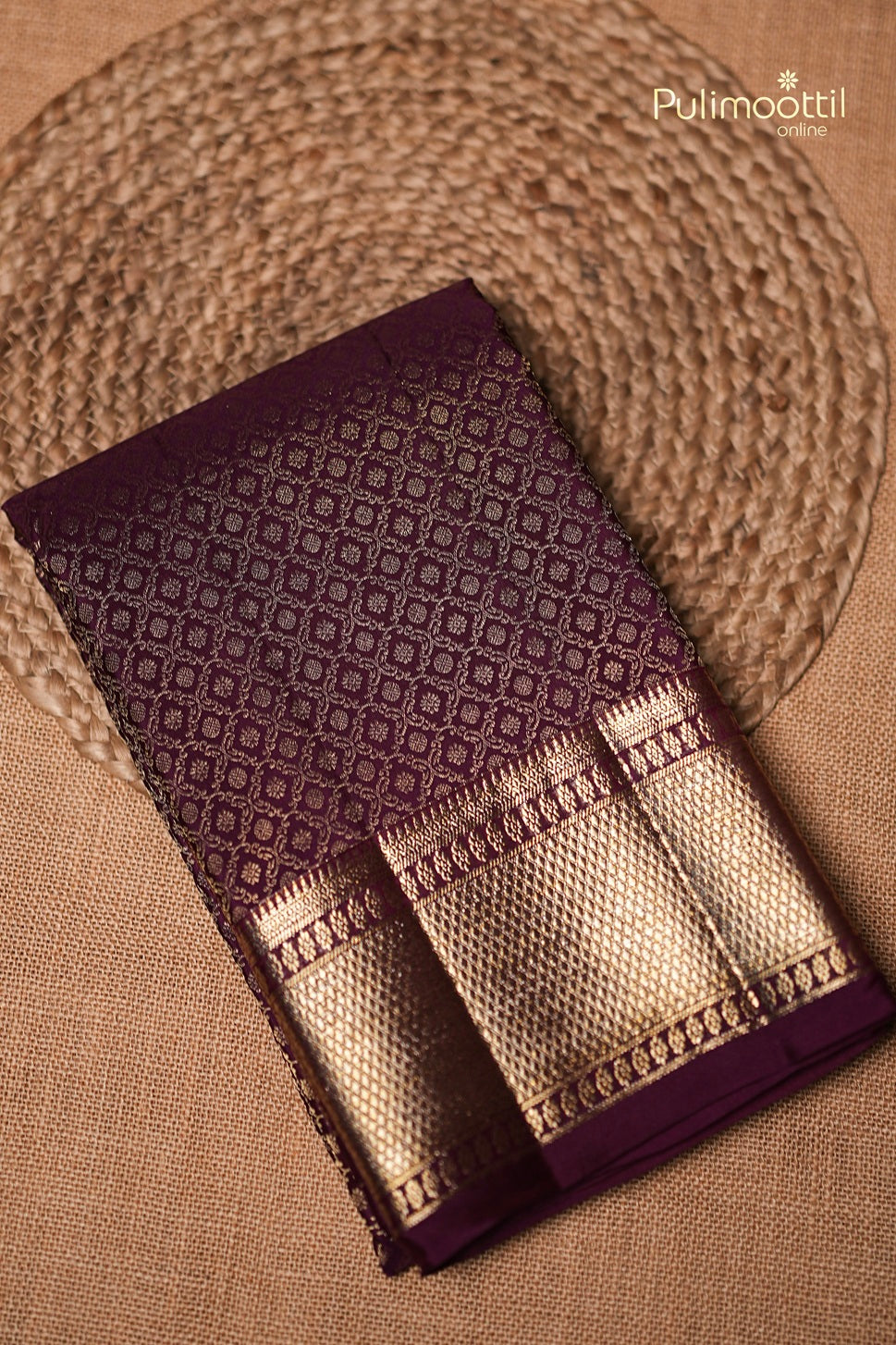 Purple Colour Kanchipuram Brocade Wedding Saree