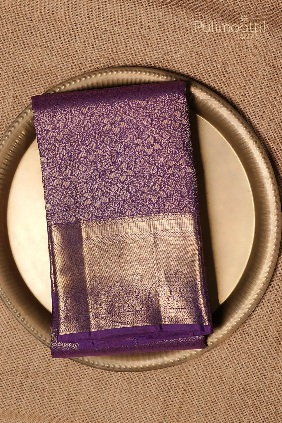 Violet Colour Kanchipuram Brocade Wedding Saree