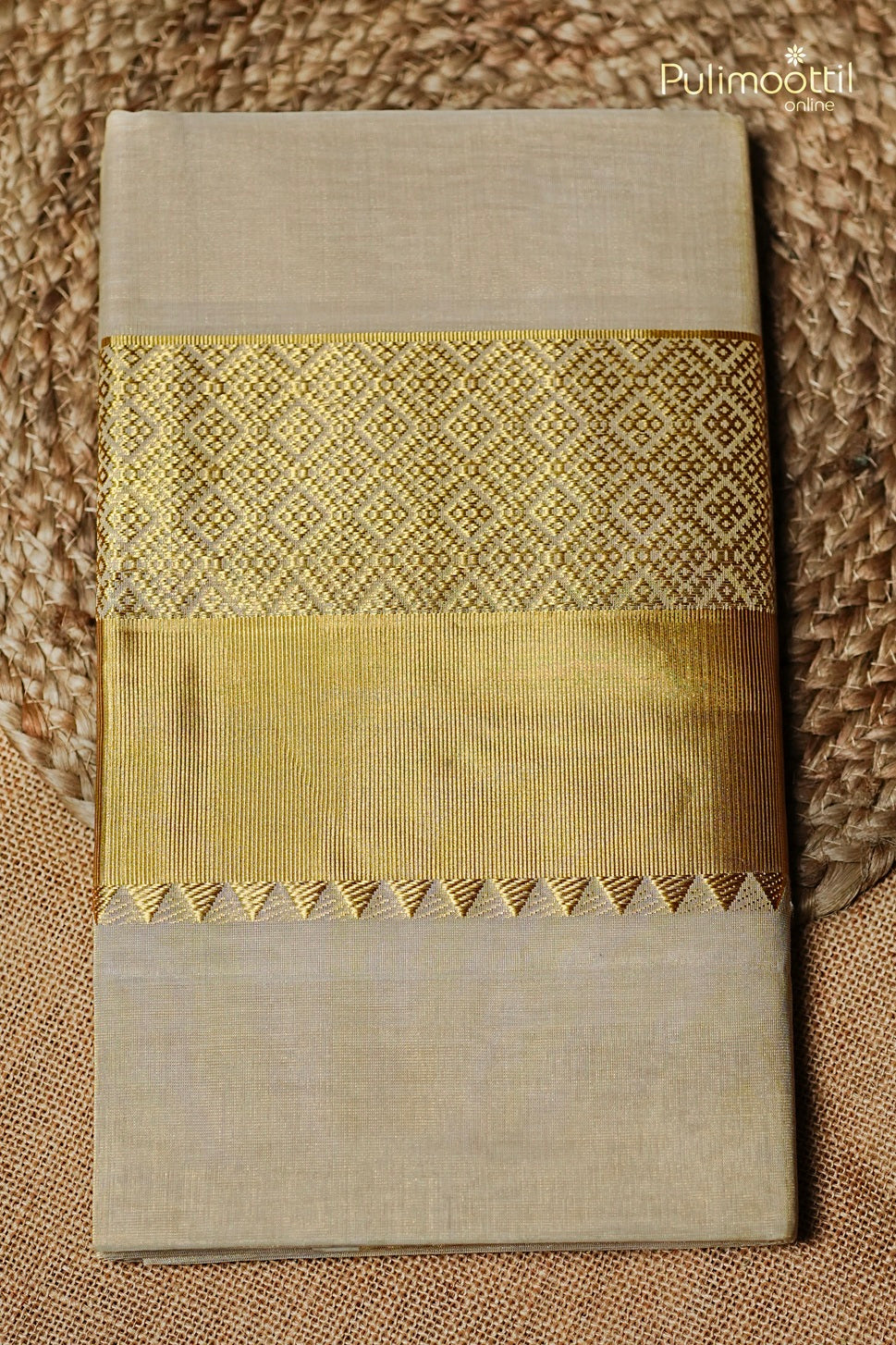 Kerala Traditional Golden Tissue Handloom Set Saree
