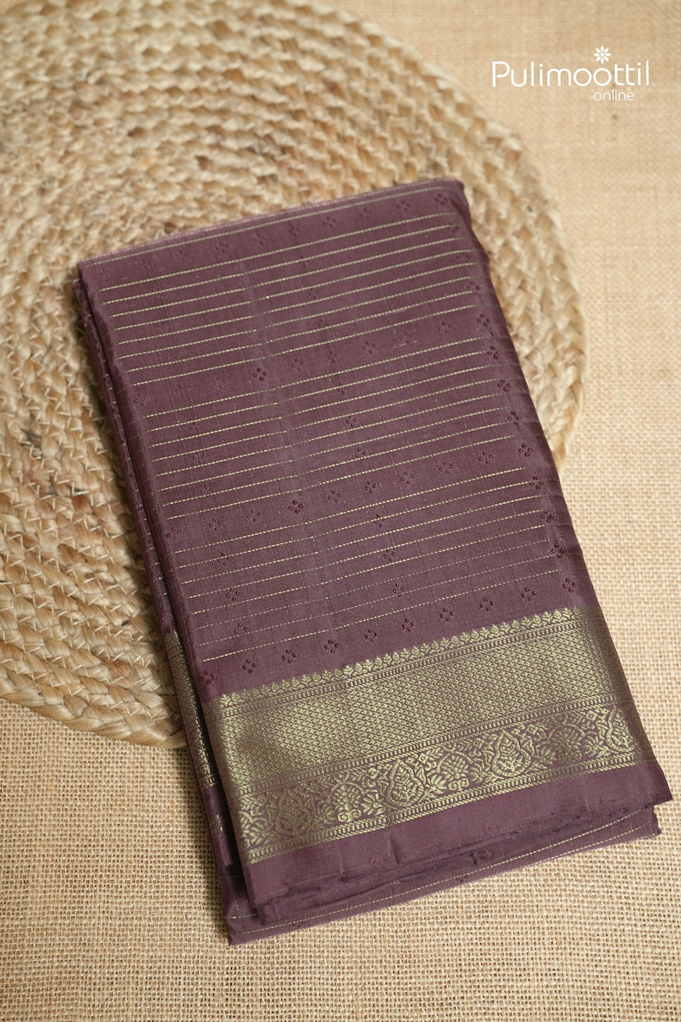 Dark Onion Colour Kanchipuram Designer Saree