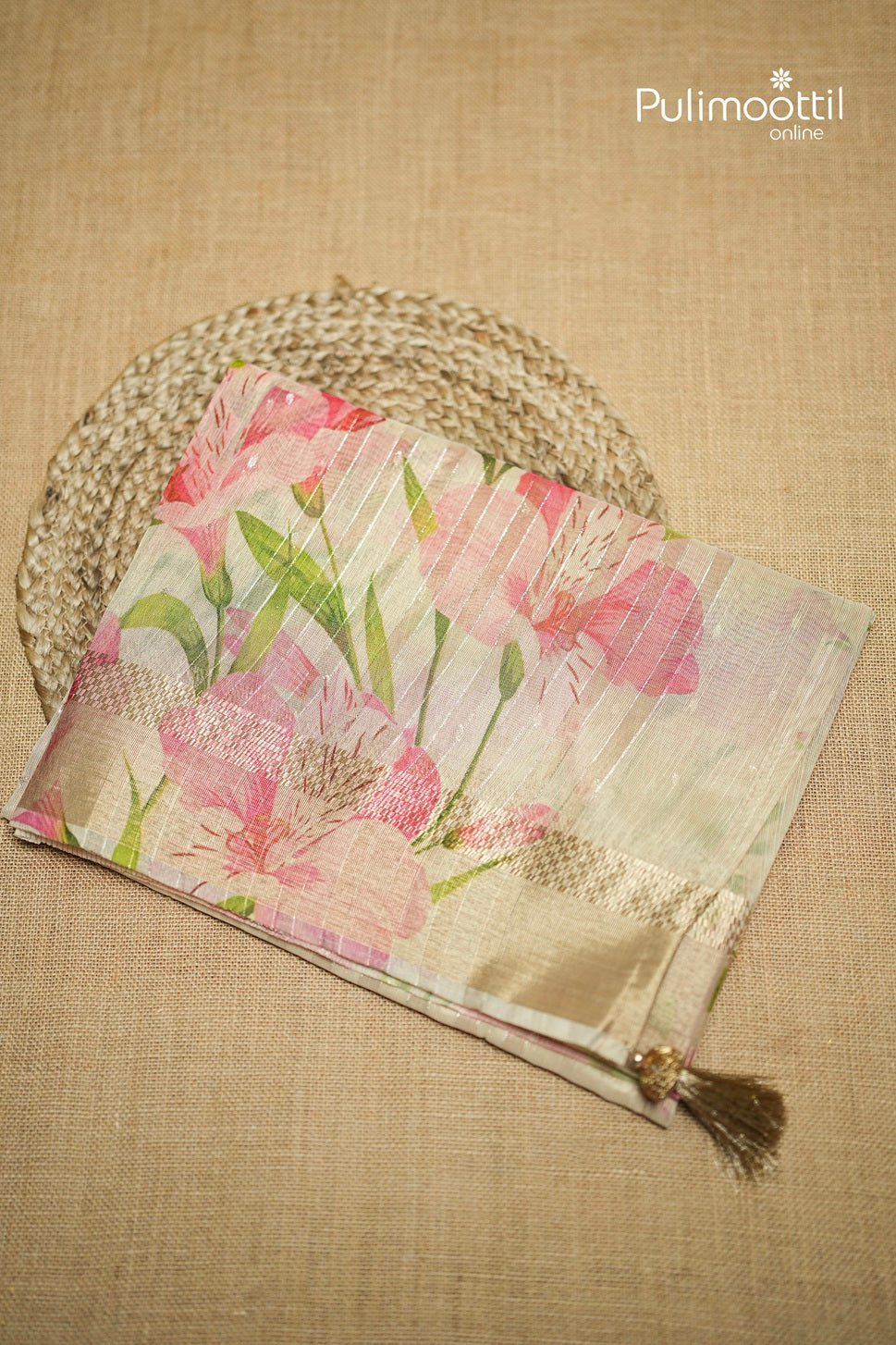 Offwhite Colour Golden Tissue Traditional Fancy Saree