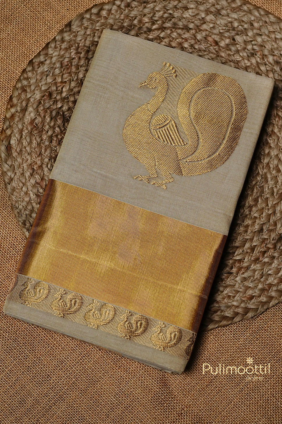 Kerala Traditional Golden Tissue Handloom Set Saree