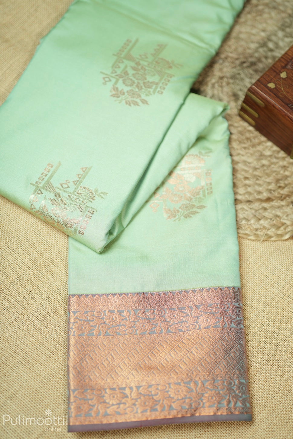 Light Aquamarine Colour Semi Silk Saree