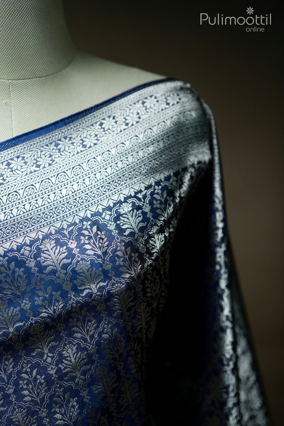 Blue color Banarasi saree