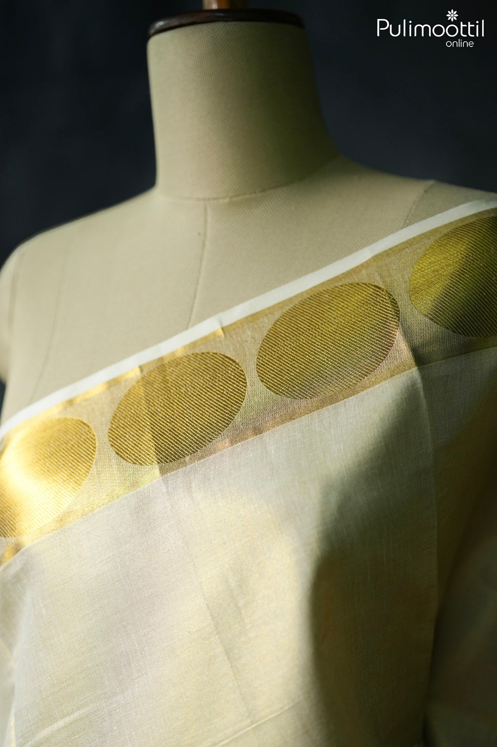 Kerala golden tissue set saree