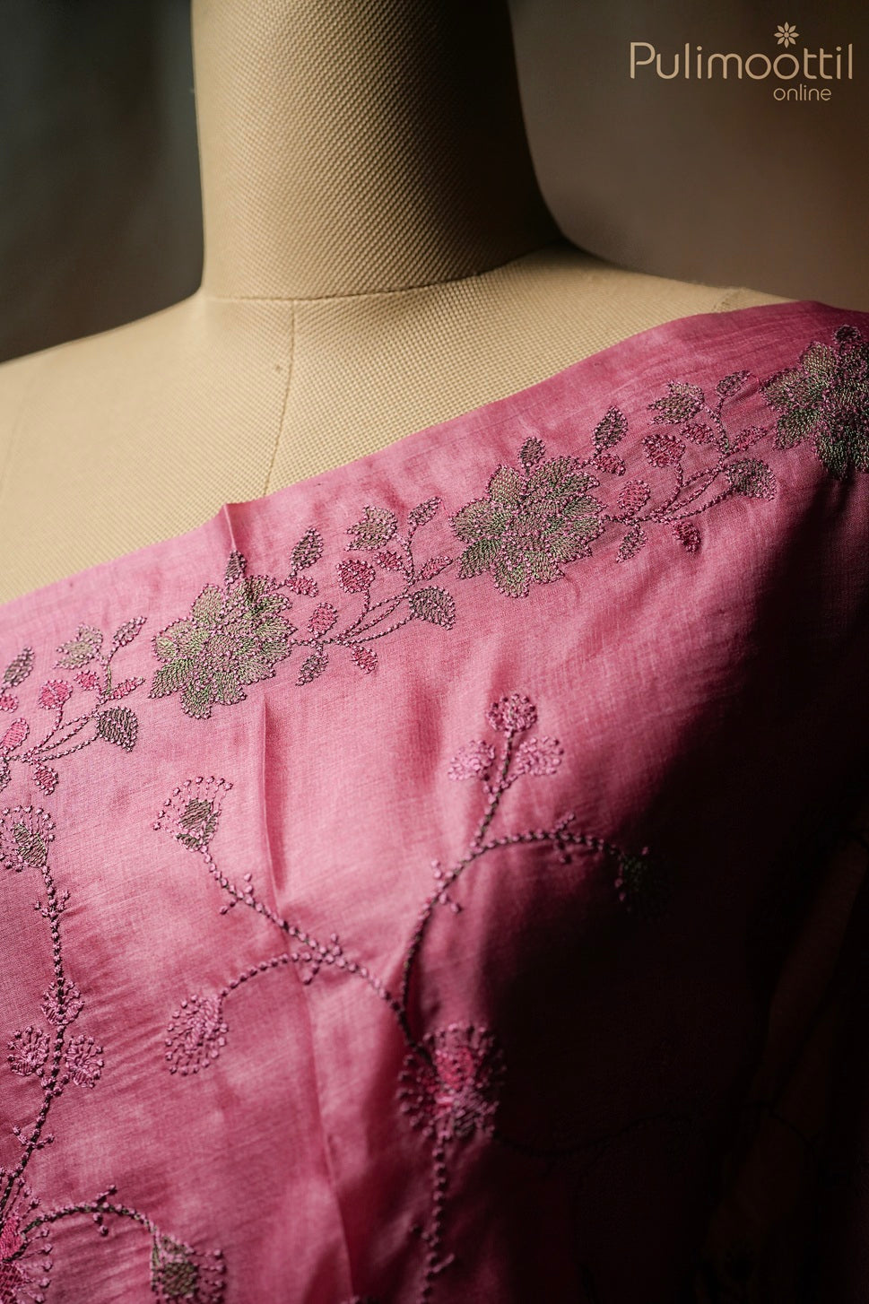 Onion pink color Tussar silk saree
