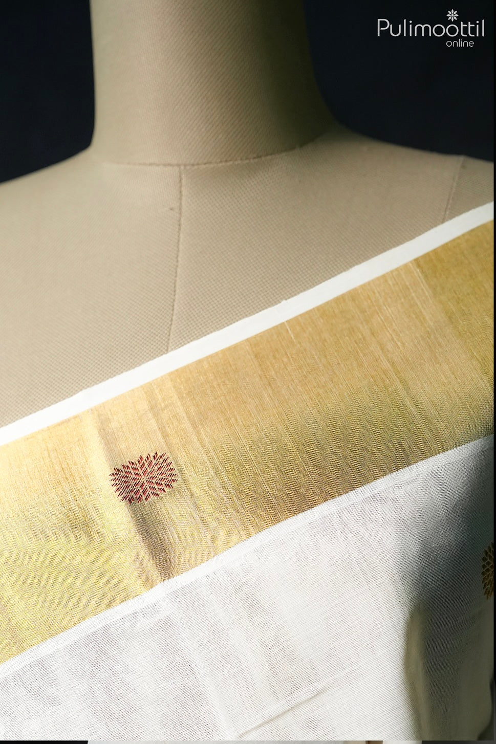 Off white color Kerala traditional set saree