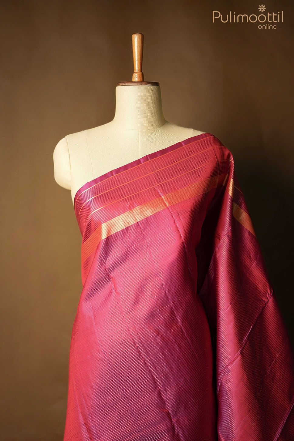 Dark pink Kanchipuram designer saree