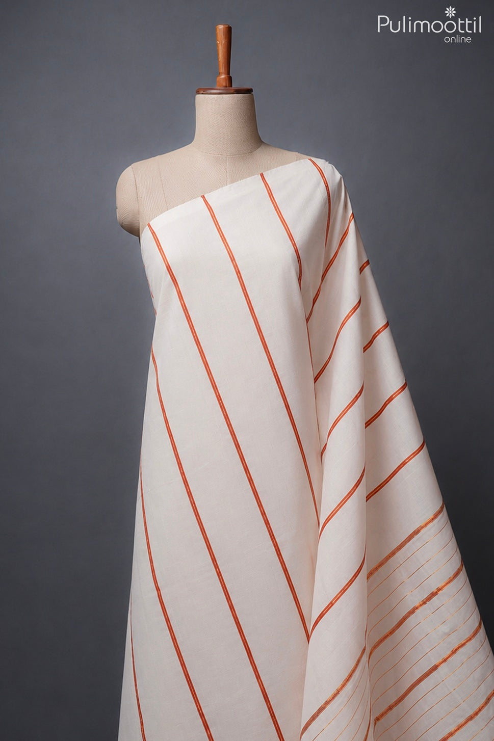 Off white color handloom cotton saree