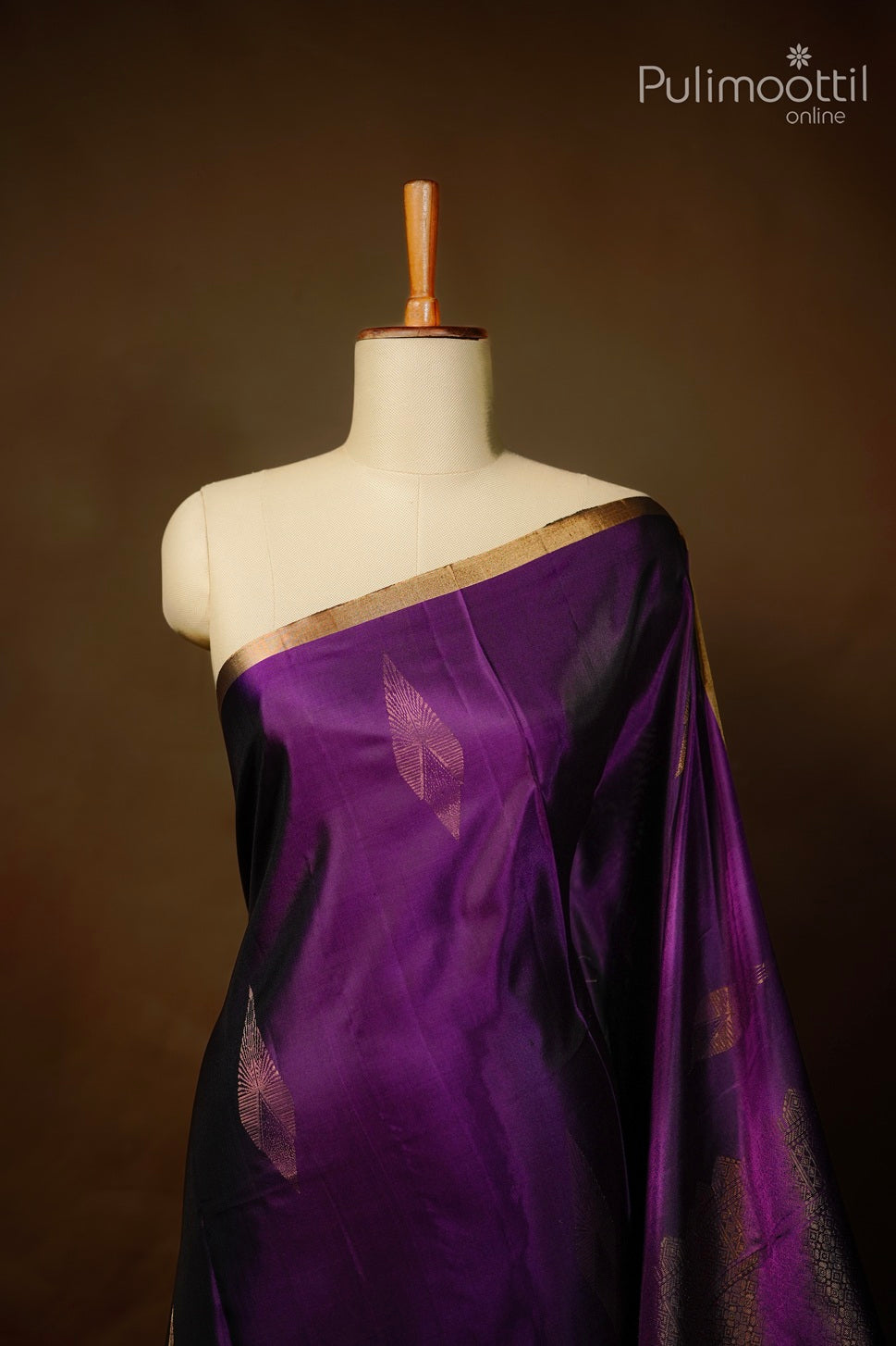 Violet color Kanchipuram soft silk saree