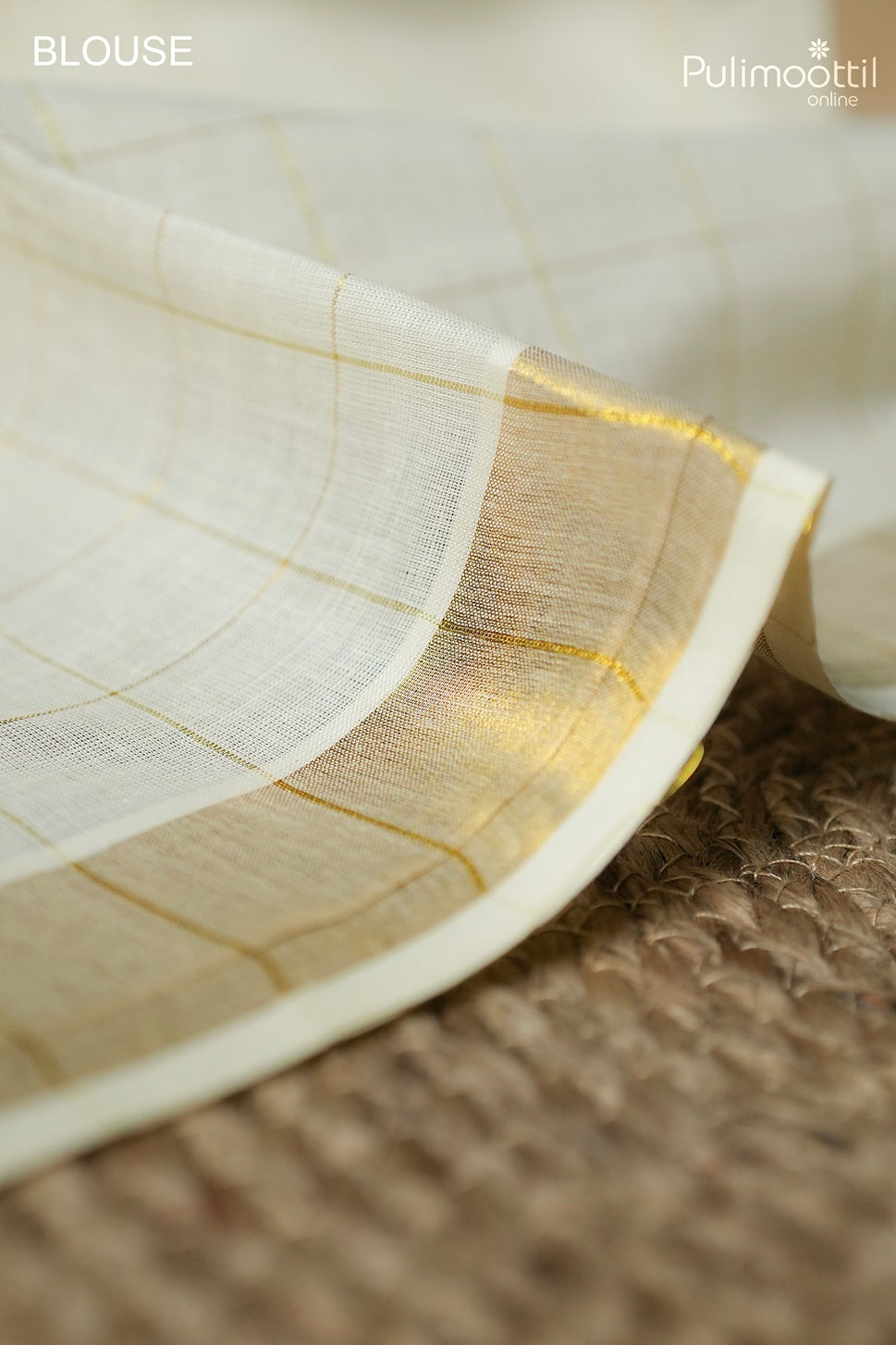 Kerala traditional printed check set saree