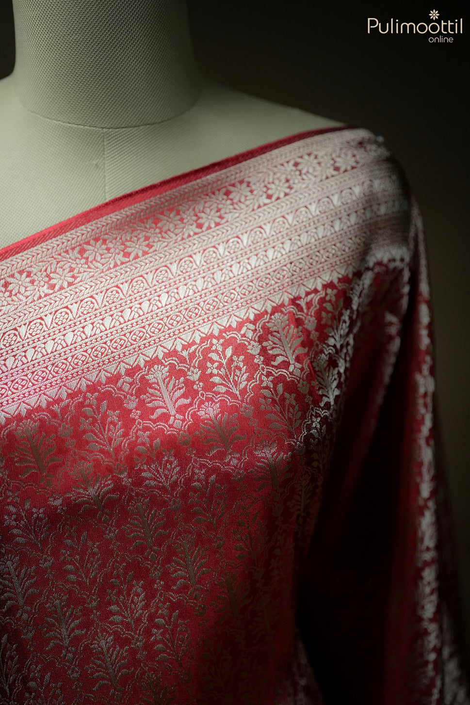 Red color Banarasi saree