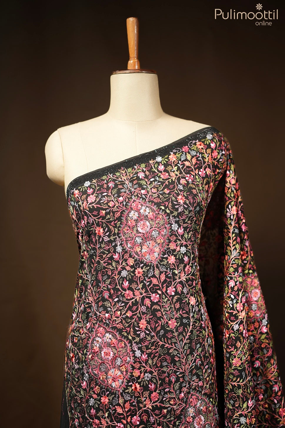 Black color georgette fancy saree