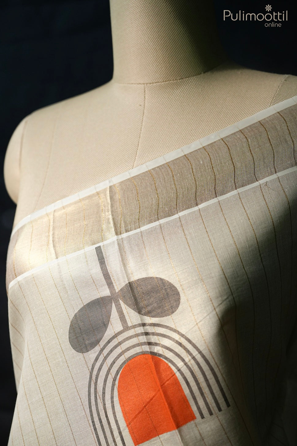 Golden tissue Kerala set saree