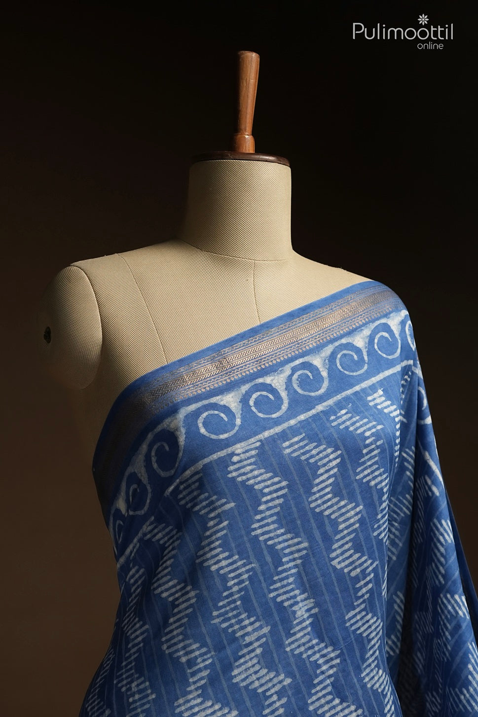 Blue color Chanderi saree