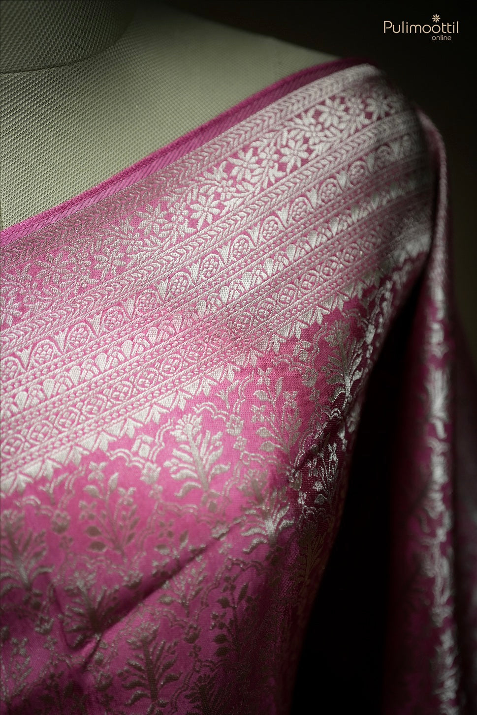 Onion pink color Banarasi saree