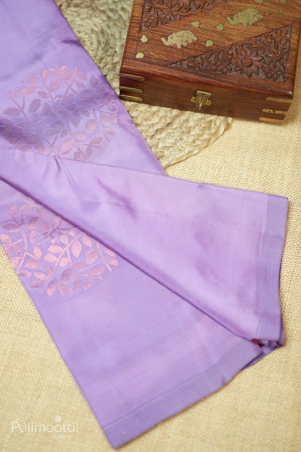 Lavender Colour Semi Kanchipuram Saree
