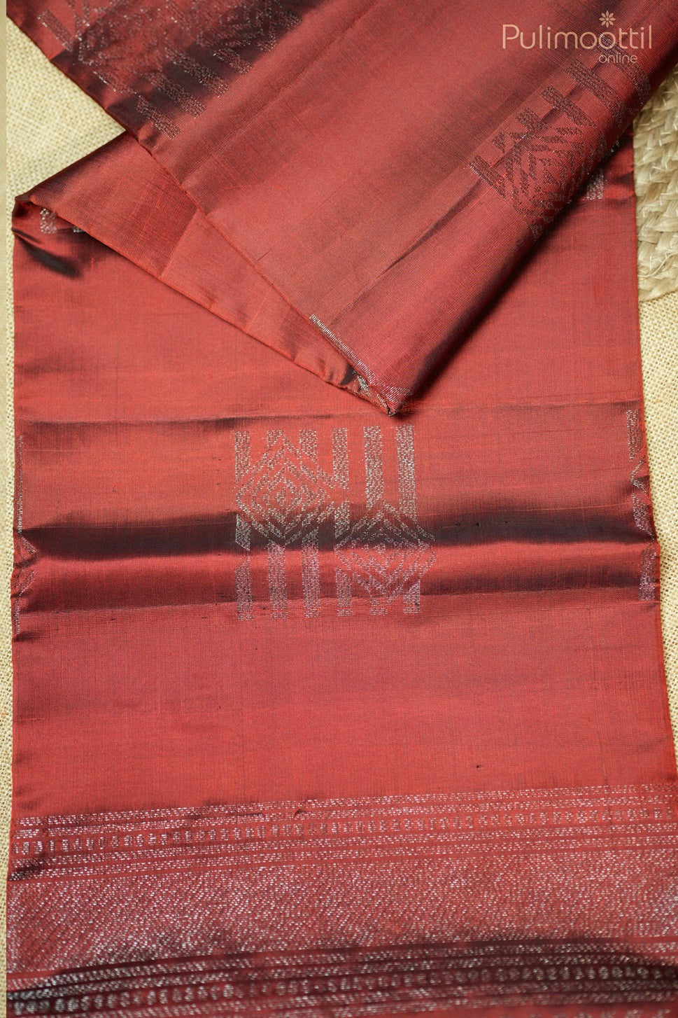 Brick Orange Red Colour Kanchipuram Soft Silk Saree