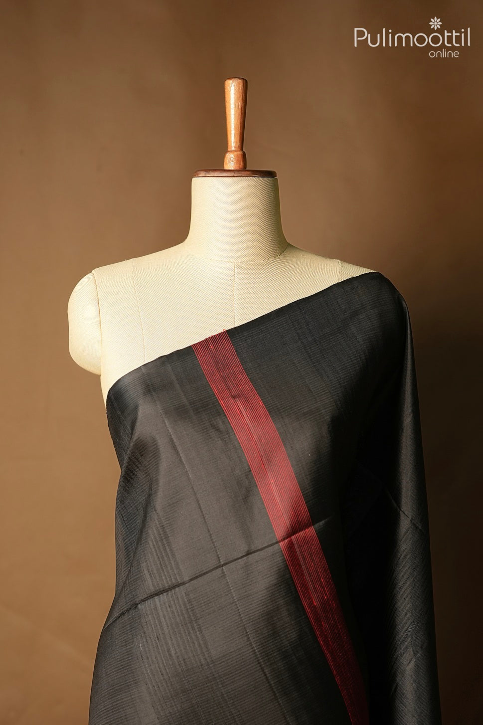 Black color Kanchipuram soft silk saree