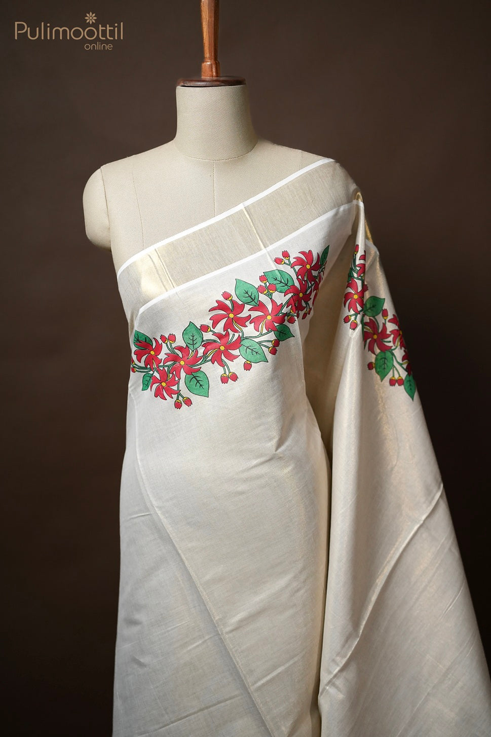 Kerala Traditional Golden Tissue Set Saree