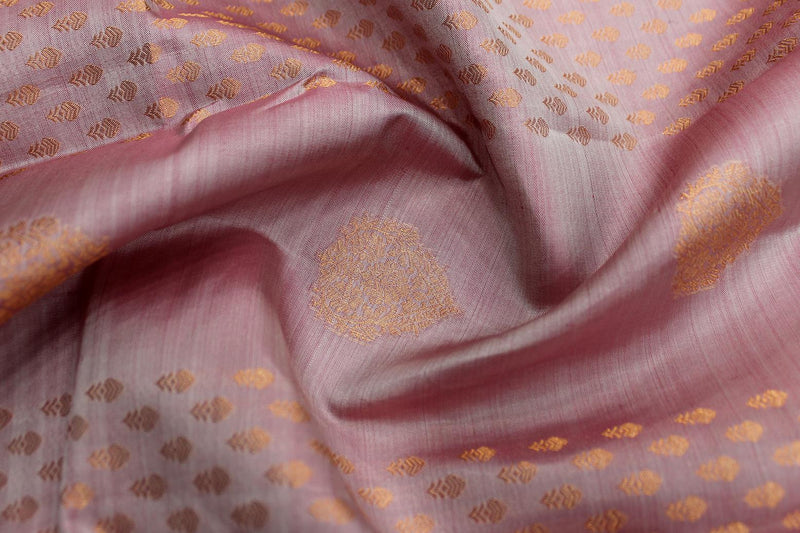 Pastel Lavender Colour, Kanchipuram Bridal Silk Saree.