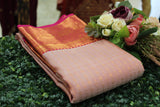Light Peach Color, Kanchipuram Designer Silk Saree