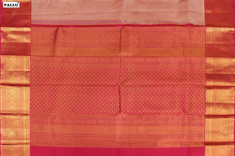 Light Peach Color, Kanchipuram Designer Silk Saree
