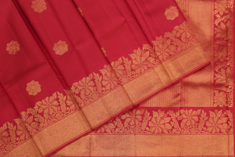 Rani pink Colour, Kanchipuram Designer Silk Saree.