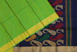 Fluorescent Green Colour, Kanchipuram Soft Silk Saree.