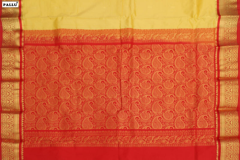 Golden Yellow Colour, Kanchipuram Designer Soft Silk Saree
